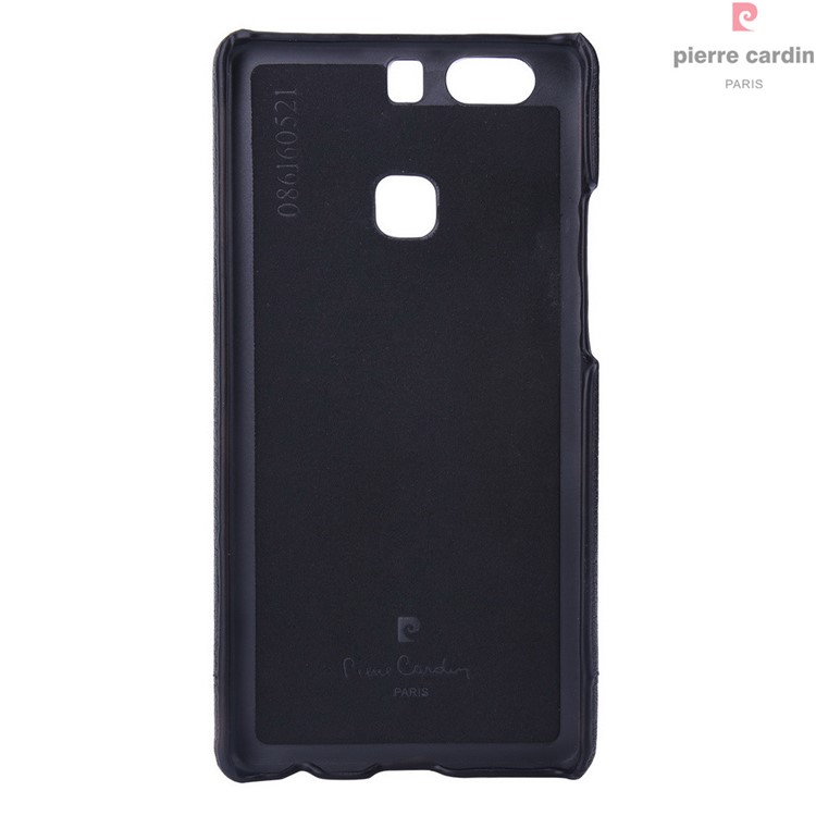 PIERRE CARDIN Genuine Leather Coated Hard Case for Huawei P9 Plus - Black-4