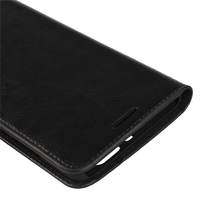 Crazy Horse Full Grain Genuine Leather Wallet Flip Case for Huawei Honor V8 - Black-11