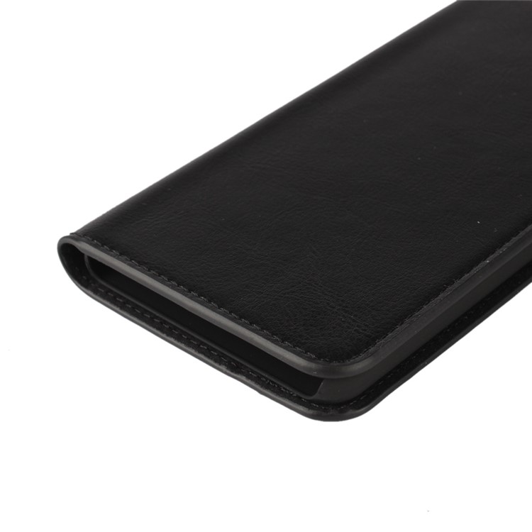 Crazy Horse Full Grain Genuine Leather Wallet Flip Case for Huawei Honor V8 - Black-12