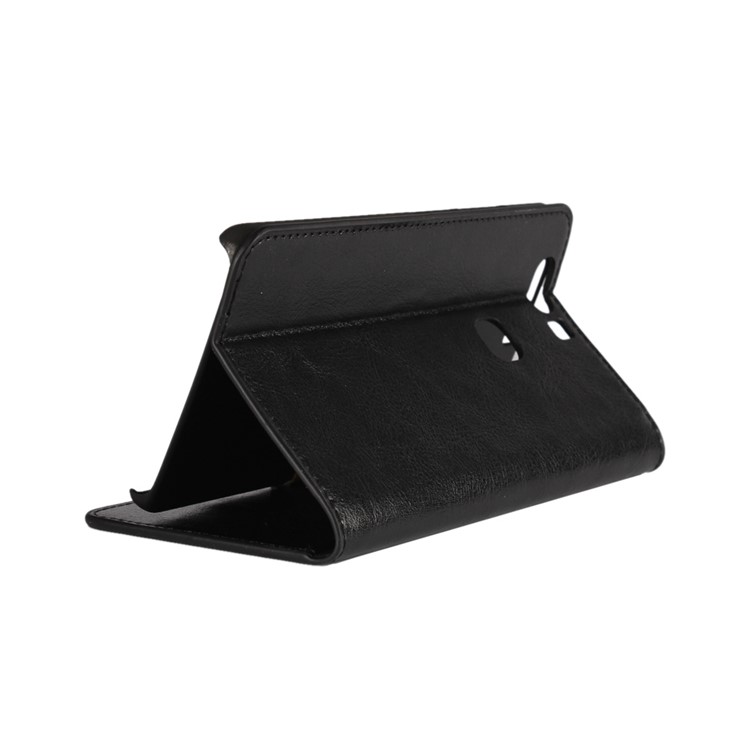 Crazy Horse Full Grain Genuine Leather Wallet Flip Case for Huawei Honor V8 - Black-3