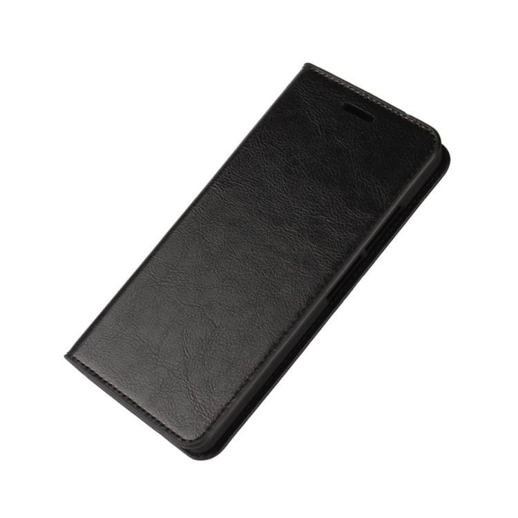 Crazy Horse Full Grain Genuine Leather Wallet Flip Case for Huawei Honor V8 - Black-6