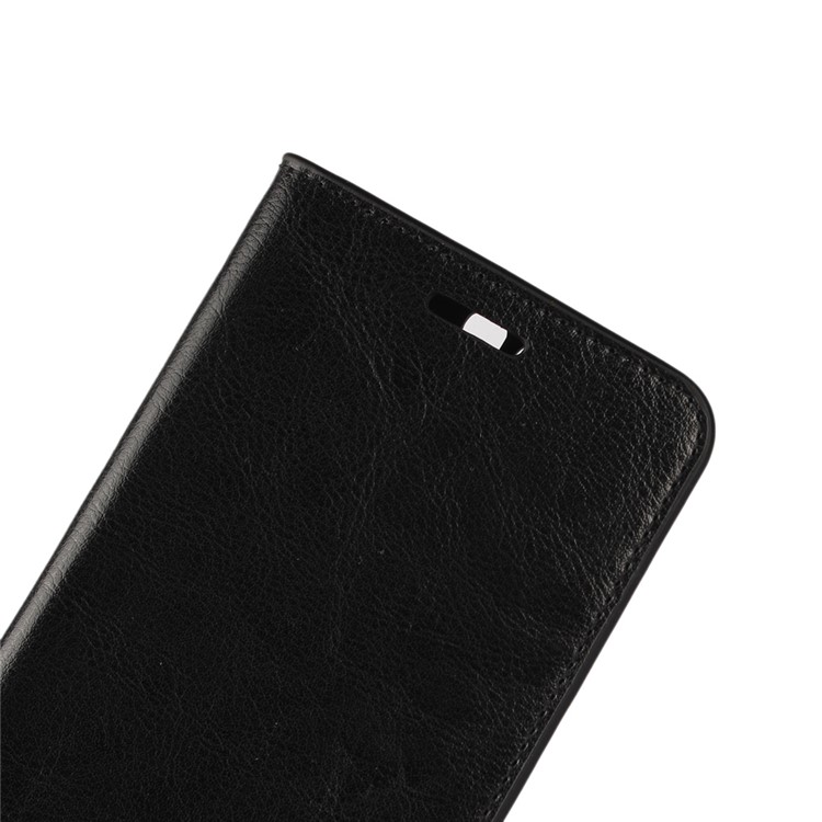 Crazy Horse Full Grain Genuine Leather Wallet Flip Case for Huawei Honor V8 - Black-8