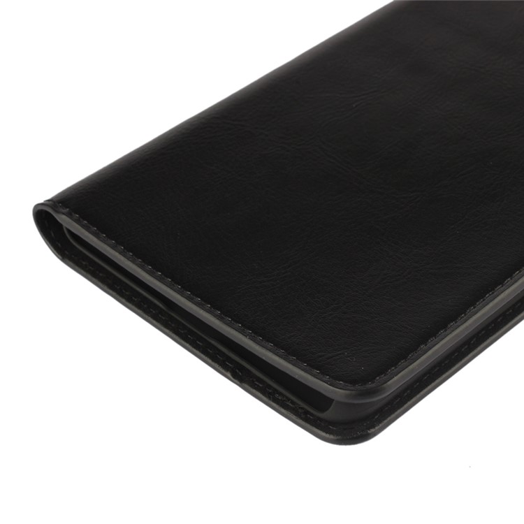 Crazy Horse Full Grain Genuine Leather Wallet Phone Case for Huawei Honor Note 8 - Black-10