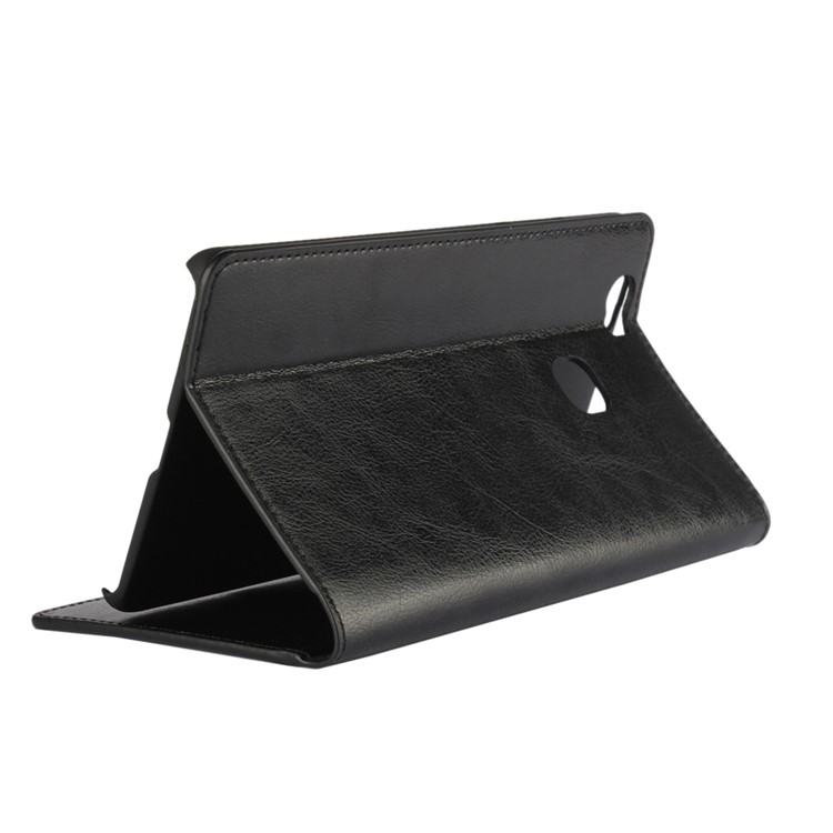 Crazy Horse Full Grain Genuine Leather Wallet Phone Case for Huawei Honor Note 8 - Black-3