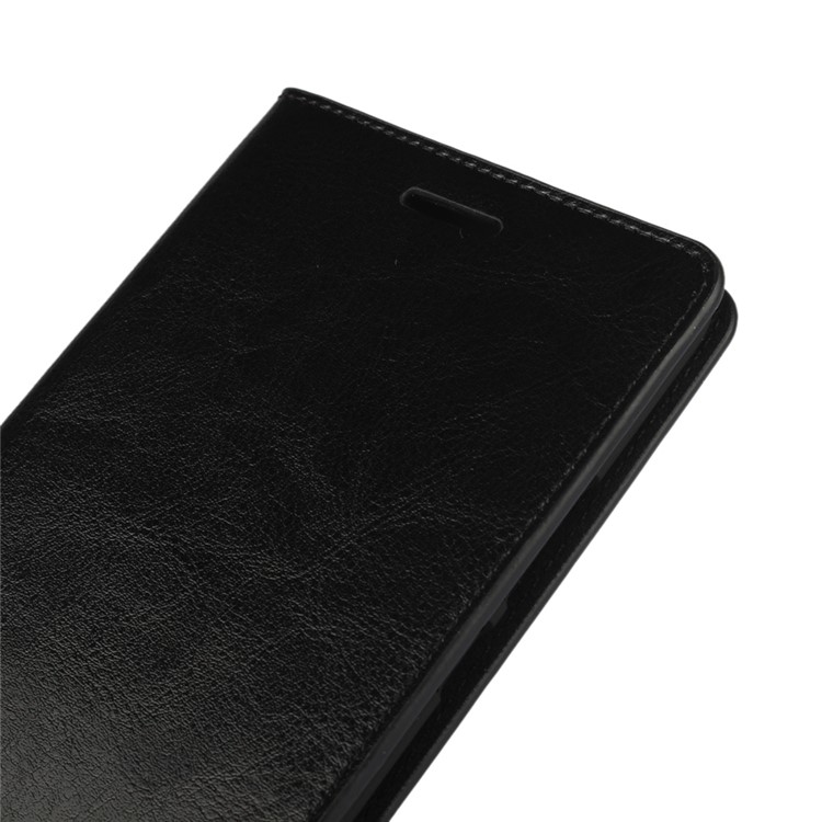 Crazy Horse Full Grain Genuine Leather Wallet Phone Case for Huawei Honor Note 8 - Black-7