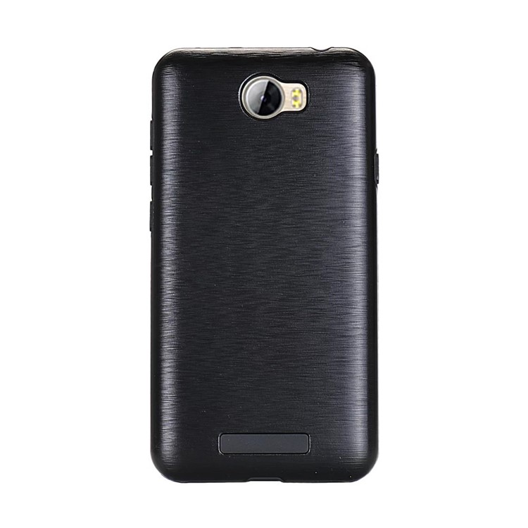 Metal-like Brushed Plastic + TPU Shell Case for Huawei Y5II/Y5 II/Honor 5 - Black-1