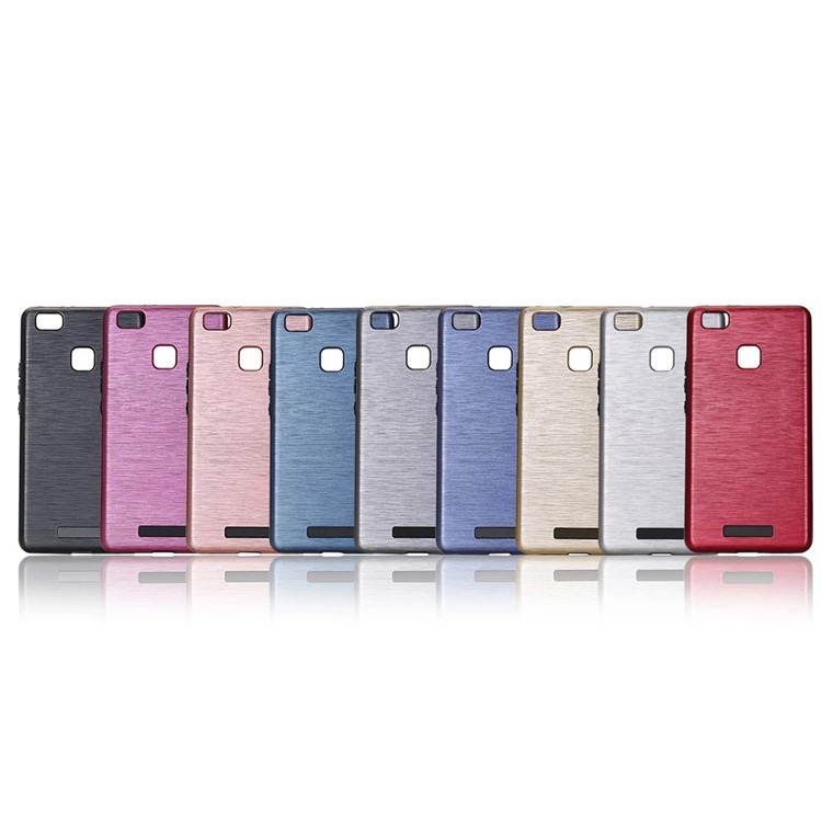 Metal-like Brushed Plastic + TPU Back Case for Huawei P9 Lite/G9 Lite - Black-2