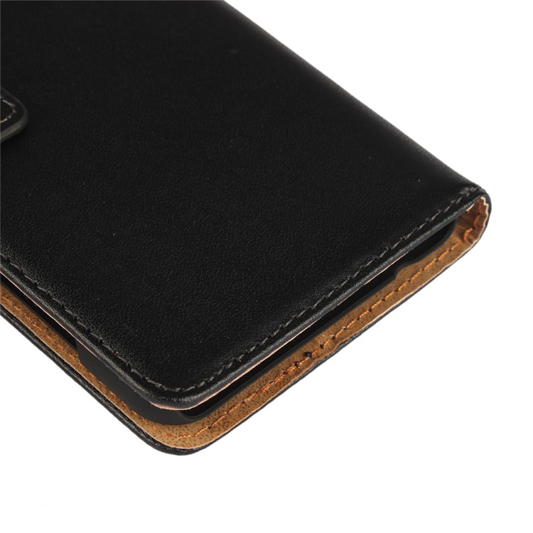 Genuine Split Leather Wallet Stand Case for Huawei Y6 II/Y6II Compact - Black-9