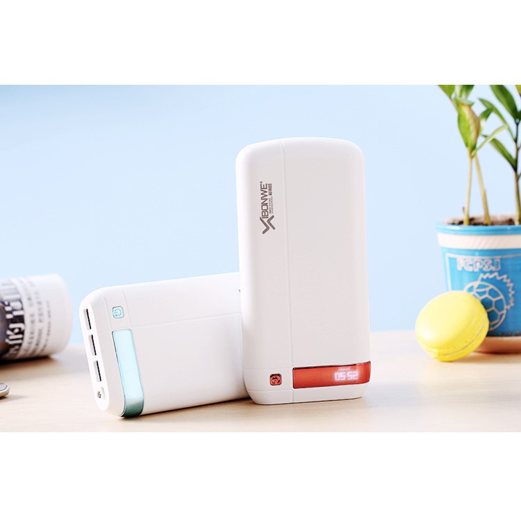 XIBONWE Q4 14400mAh 3 USB Power Bank with LED Flashlight - Red-6