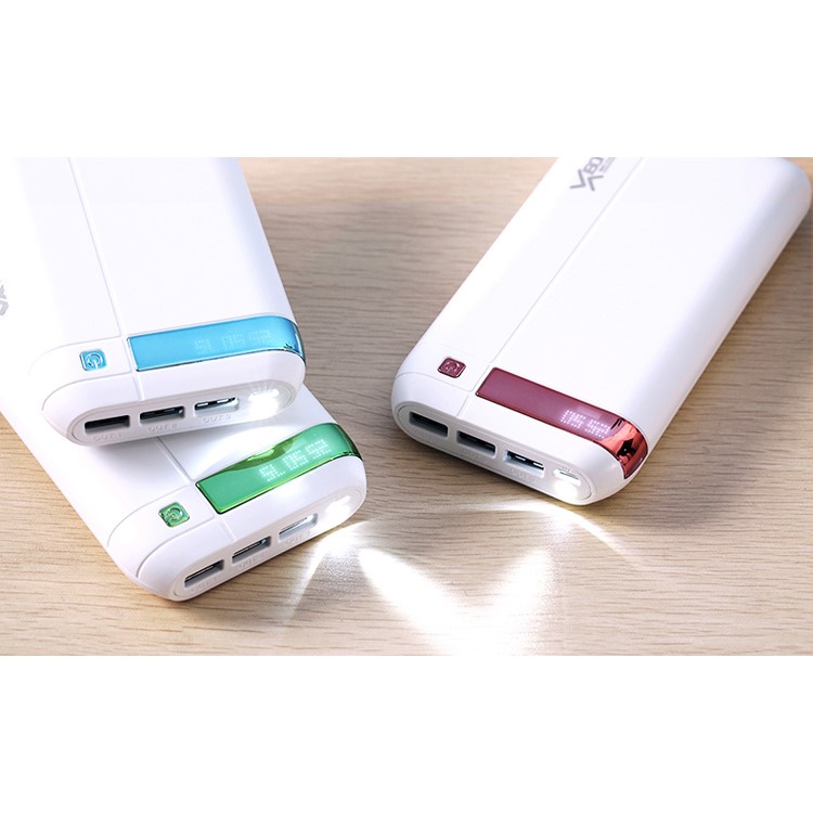 XIBONWE Q4 14400mAh 3 USB Power Bank with LED Flashlight - Red-7