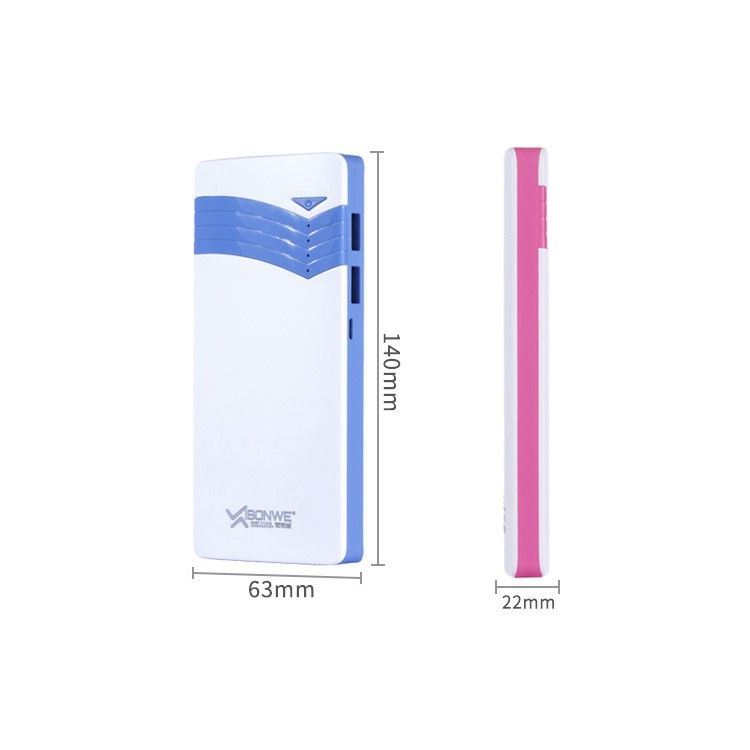 XIBONWE 8000mAh 2-port USB Output Power Bank for Phones Tablets - Black-3
