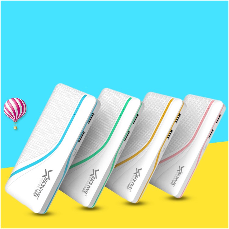 XIBONWE Q8+ 12000mAh Dual USB Power Bank for iPhone Samsung HTC - Pink-3
