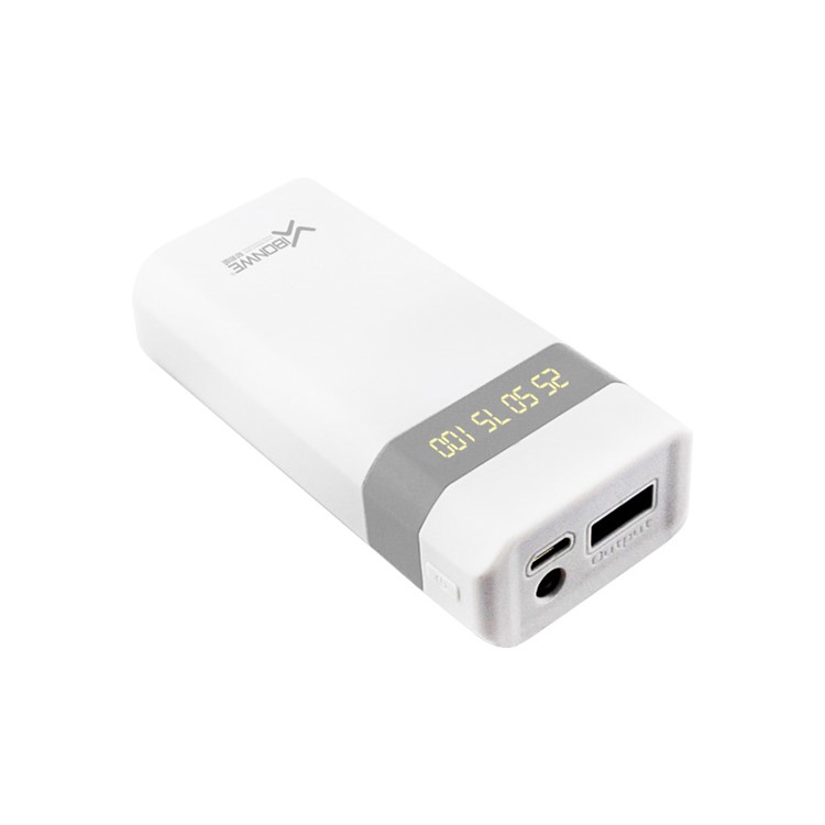 XIBONWE Q11 6000mAh External Power Bank with LED Flashlight for iPhone Samsung HTC - Grey-1