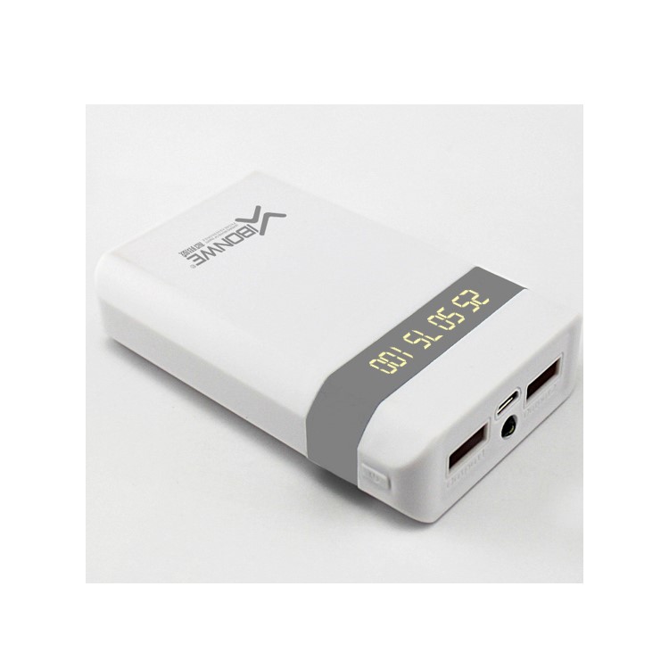 XIBONWE Q12 10000mAh Dual USB Output Power Bank with LED Battery Display - Grey-2