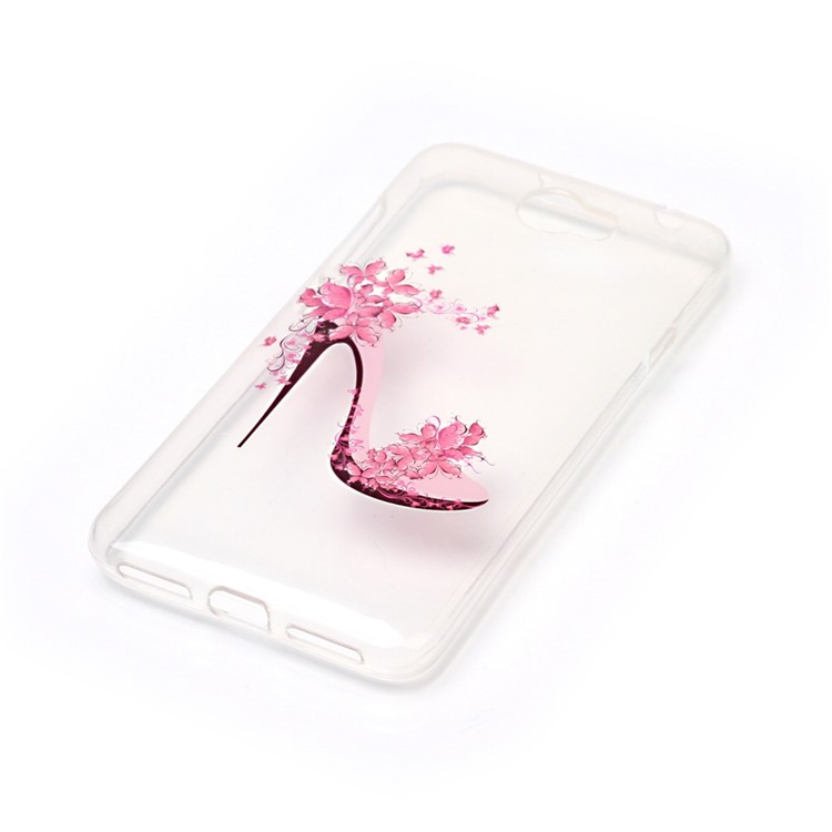 Patterned IMD Clear TPU Case for Huawei Y5II/Y5 II/Honor 5 - Flowered High-heel Shoe-2