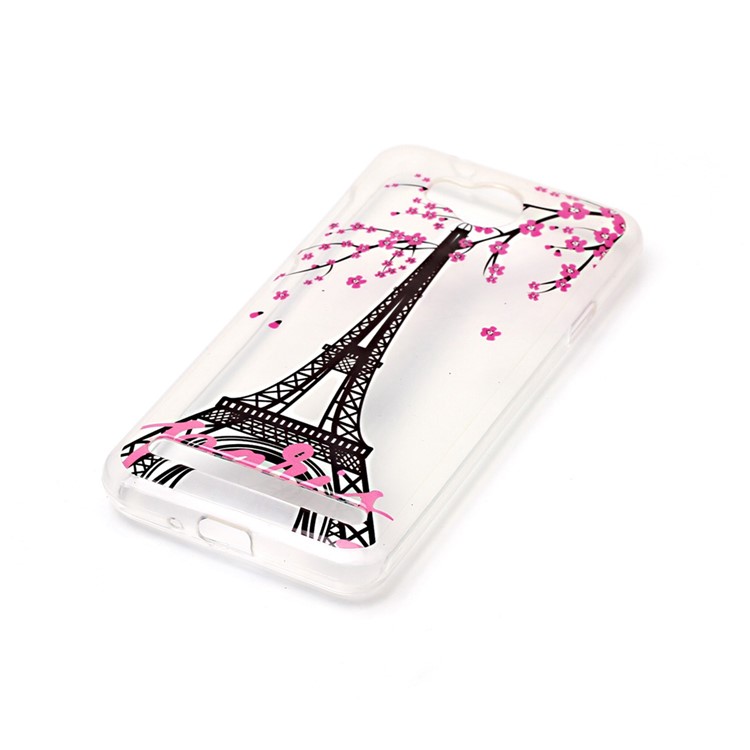 IMD TPU Mobile Phone Case for Huawei Y3II / Y3 II - Eiffel Tower and Plum Flowers-2