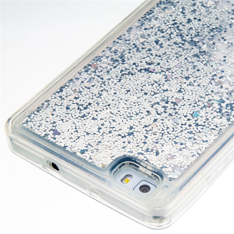 Dynamic Glitter Sequins TPU Phone Case for Huawei Ascend P8 Lite - Grey-5