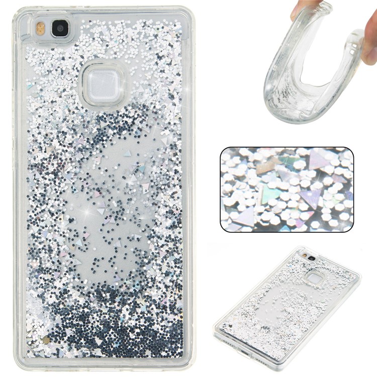 Dynamic Glitter Sequins Liquid Quicksand TPU Phone Case for Huawei P9 Lite/G9 Lite - Grey-1