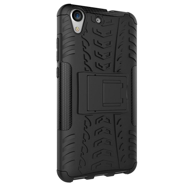 Cool Tyre Pattern PC + TPU Kickstand Case for Huawei Y6 II/Y6II/Honor 5A - Black-10