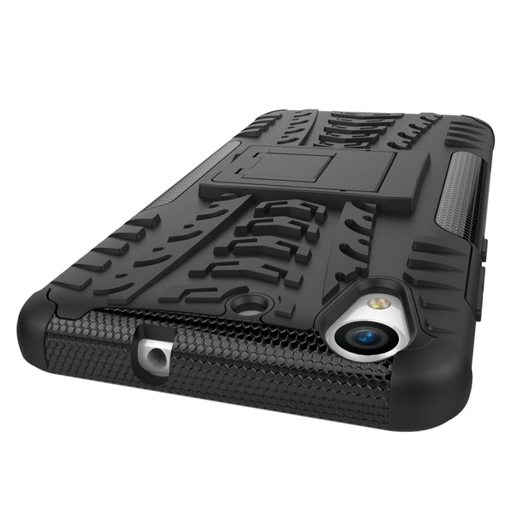 Cool Tyre Pattern PC + TPU Kickstand Case for Huawei Y6 II/Y6II/Honor 5A - Black-5