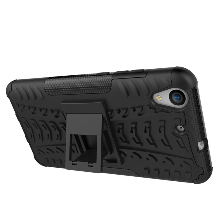 Cool Tyre Pattern PC + TPU Kickstand Case for Huawei Y6 II/Y6II/Honor 5A - Black-8