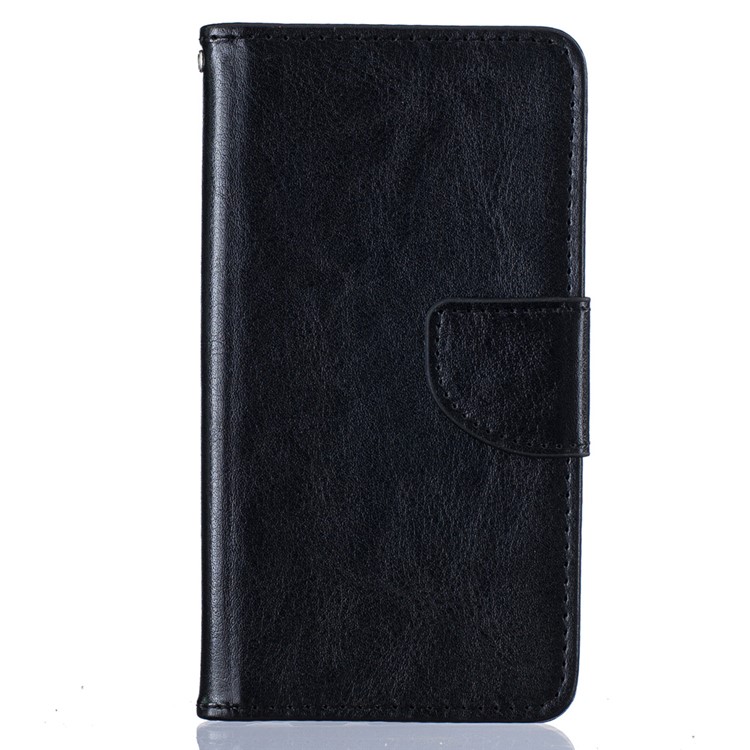 Crazy Horse Leather Wallet Case for Huawei Ascend P8 Lite - Black-1