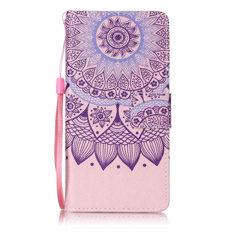 Patterned Wallet Leather Case with Strap for Huawei P9 Lite/G9 Lite - Mandala Pattern-1