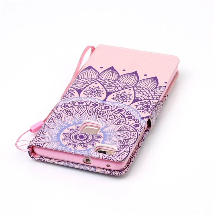 Patterned Wallet Leather Case with Strap for Huawei P9 Lite/G9 Lite - Mandala Pattern-6