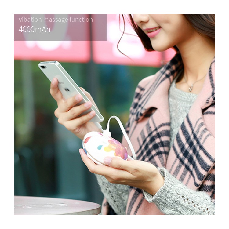 JOYROOM Chicharito Hand Warmer 4000mAh Power Bank with Vibration Massage (D-M144) - Pink-16