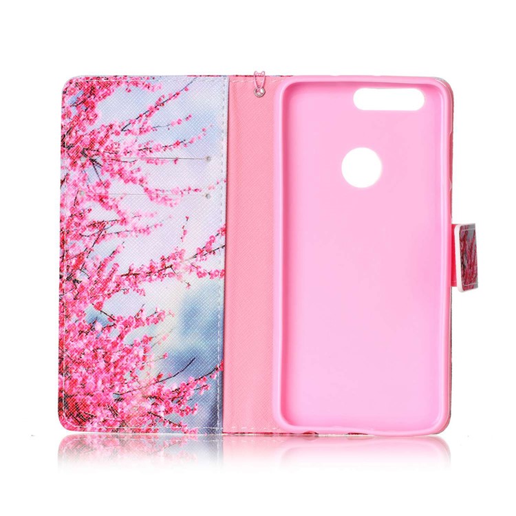Wallet Leather Stand Case for Huawei Honor 8 - Vivid Flowers-3