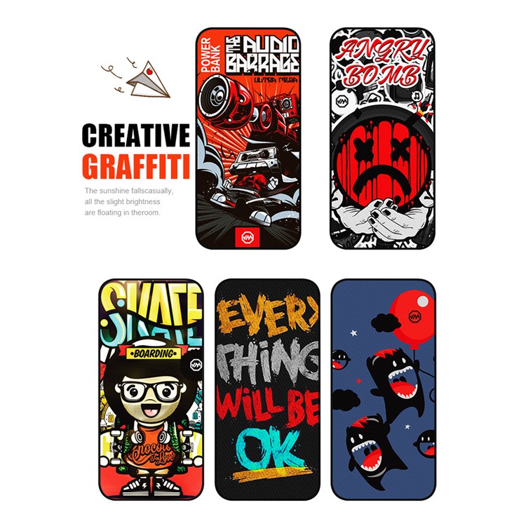 JOYROOM D-M126 Creative Cool Graffiti Pattern 5000mAh Power Bank - Black Babies-4