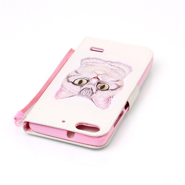 Patterned Leather Wallet Phone Case with Lanyard for Huawei Honor 4c - Lovely Cat-6