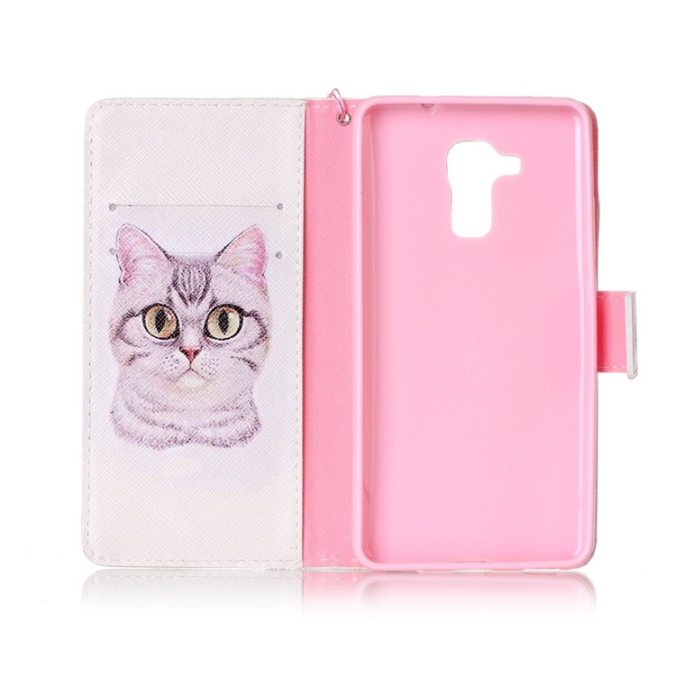 Wallet Leather Stand Case for Huawei Honor 5c / GT3 - Lovely Cat-3