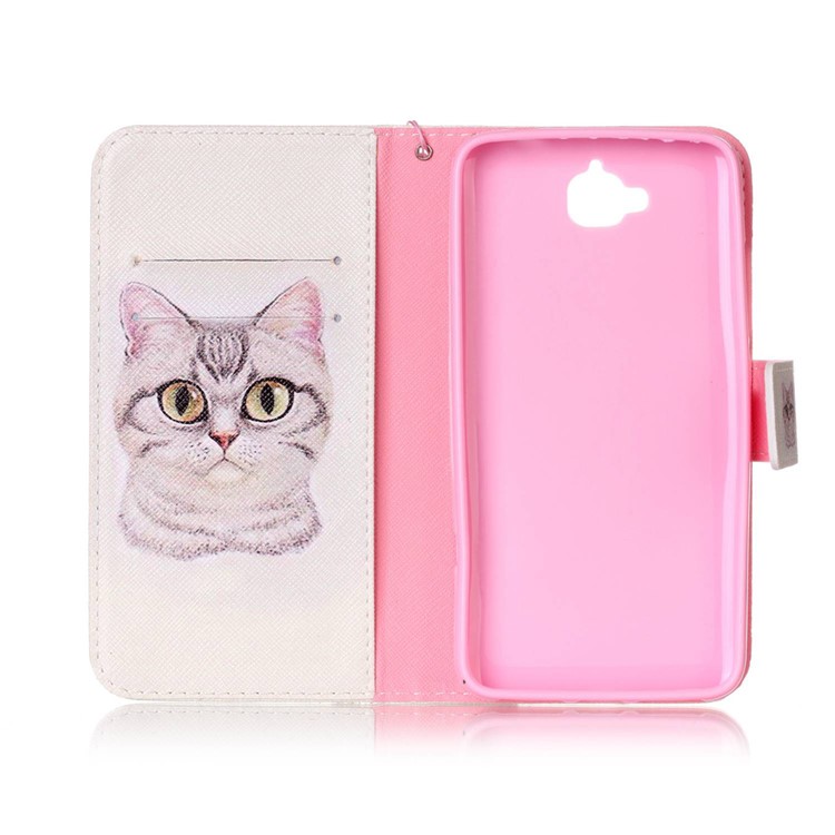 Wallet Leather Stand Case for Huawei Y6 Pro / Enjoy 5 - Lovely Cat-3