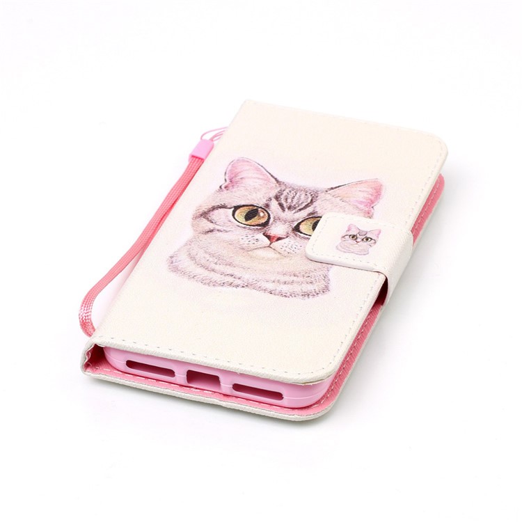 Wallet Leather Stand Case for Huawei Y6 Pro / Enjoy 5 - Lovely Cat-5