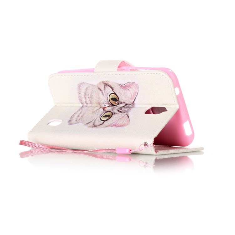 Wallet Leather Stand Case for Huawei Y625 - Lovely Cat-4