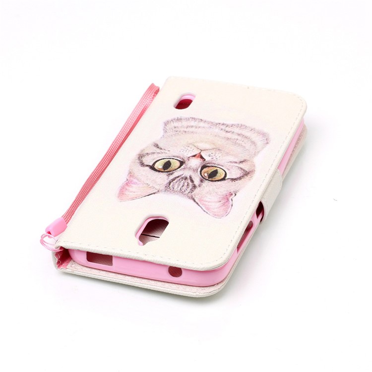 Wallet Leather Stand Case for Huawei Y625 - Lovely Cat-6