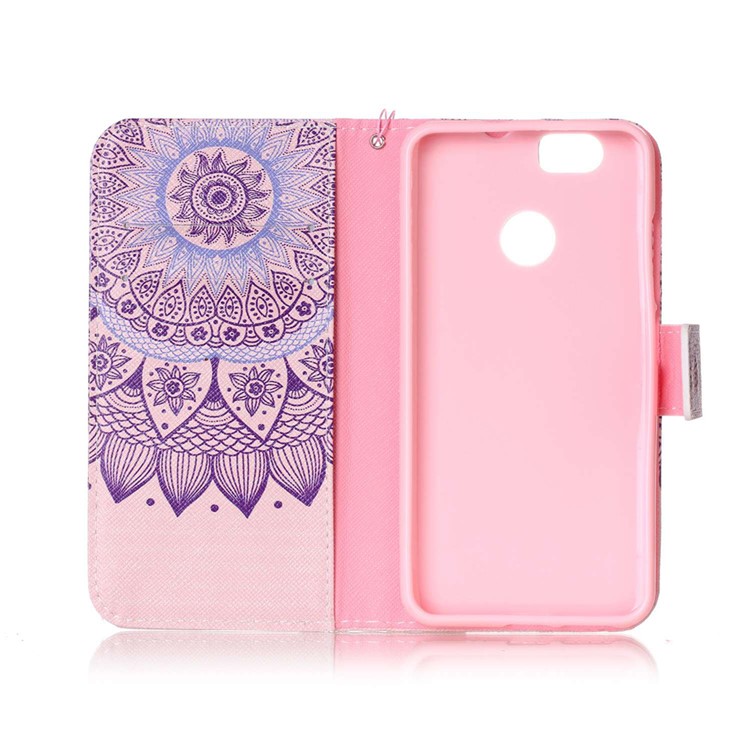 For Huawei nova Patterned Leather Wallet Case with Strap - Bohemian Pattern-3