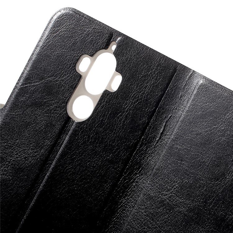 Crazy Horse Texture Leather Card Holder Phone Case for Huawei Mate 9 - Black-7
