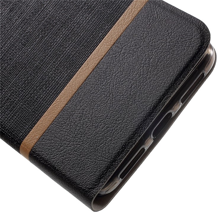 Cross Texture Leather Stand Case for Huawei Mate 9 Built-in Steel Sheet - Black-8
