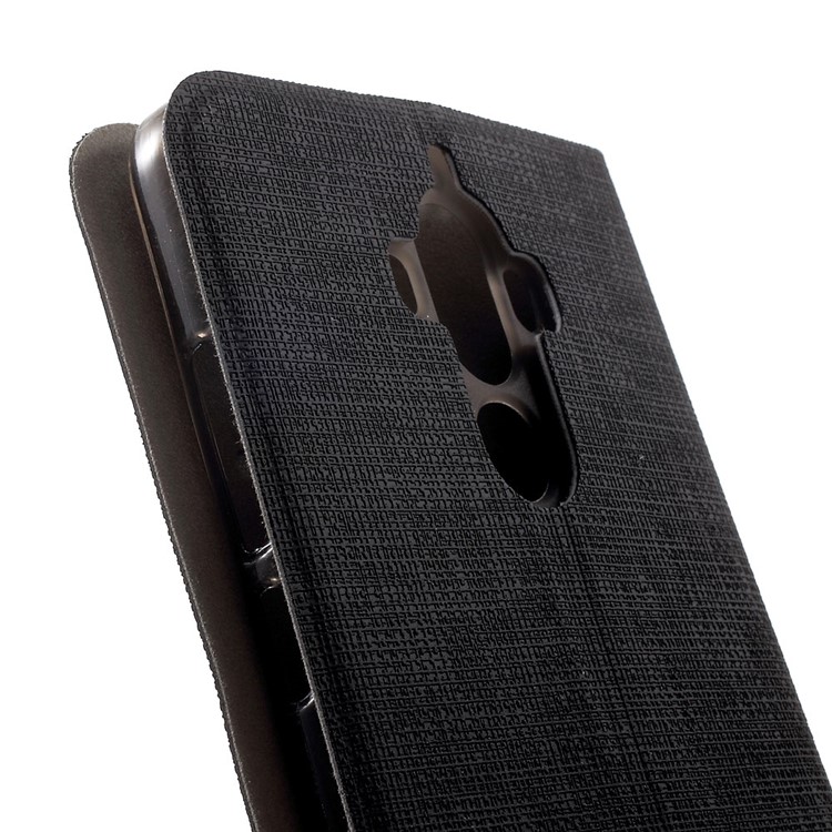 Cross Texture Leather Stand Case for Huawei Mate 9 Built-in Steel Sheet - Black-9