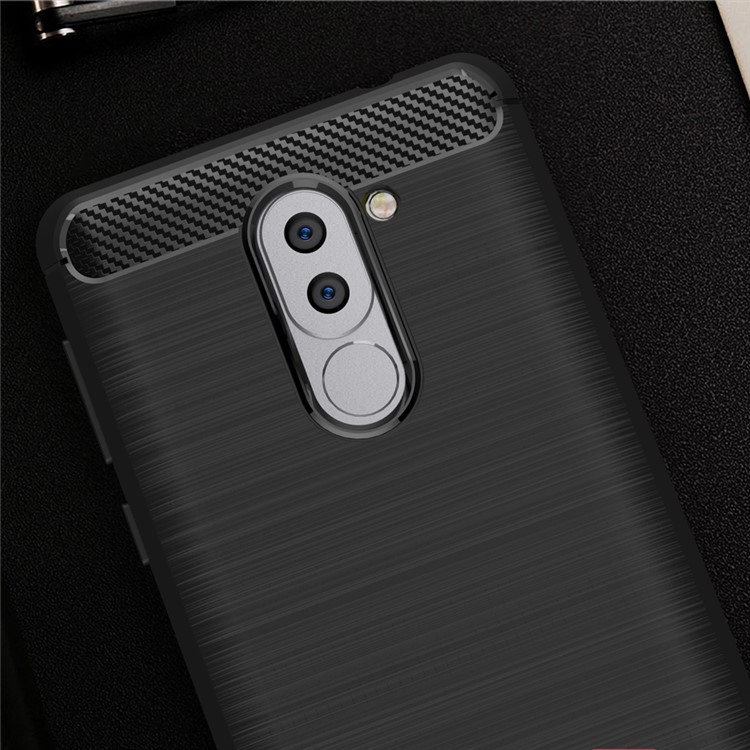 Carbon Fiber Brushed TPU Drop Protection Case for Huawei Honor 6x (2016) - Black-10