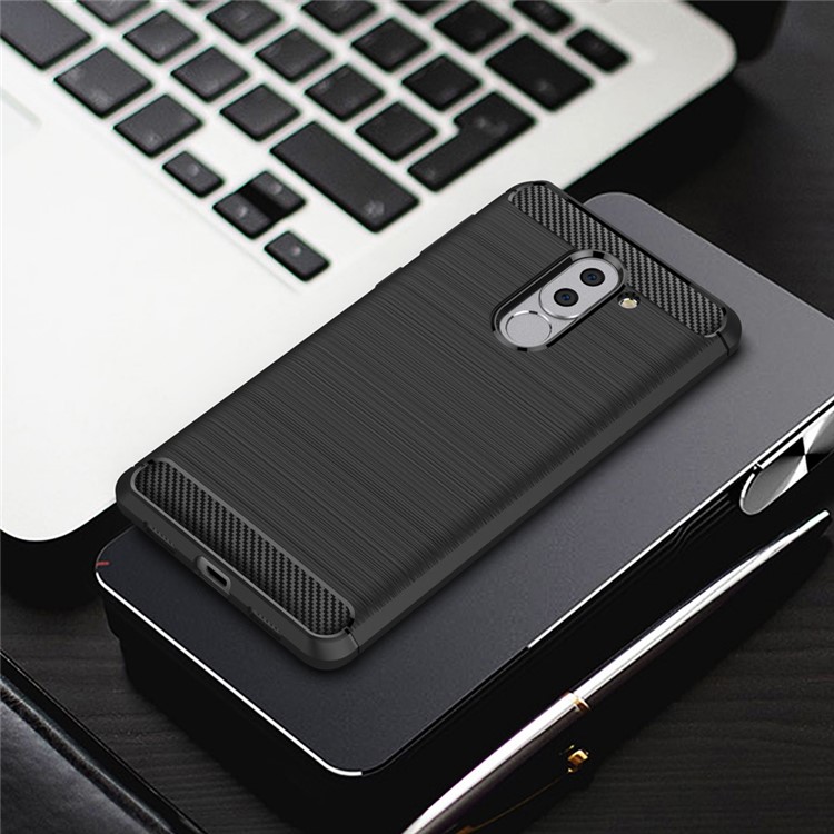 Carbon Fiber Brushed TPU Drop Protection Case for Huawei Honor 6x (2016) - Black-11