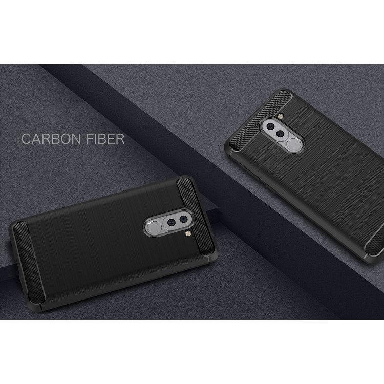 Carbon Fiber Brushed TPU Drop Protection Case for Huawei Honor 6x (2016) - Black-2