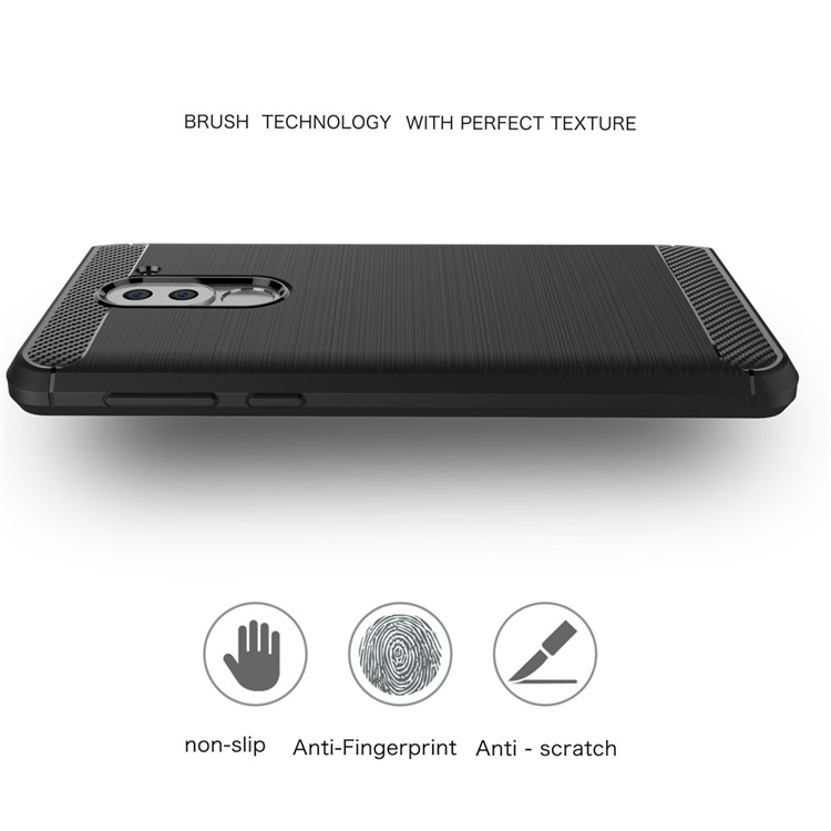 Carbon Fiber Brushed TPU Drop Protection Case for Huawei Honor 6x (2016) - Black-4