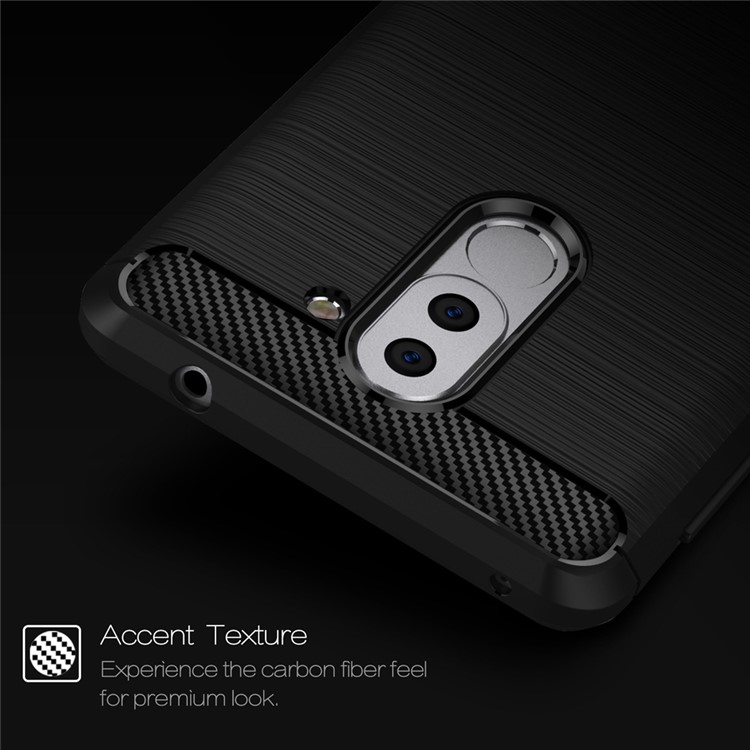 Carbon Fiber Brushed TPU Drop Protection Case for Huawei Honor 6x (2016) - Black-5