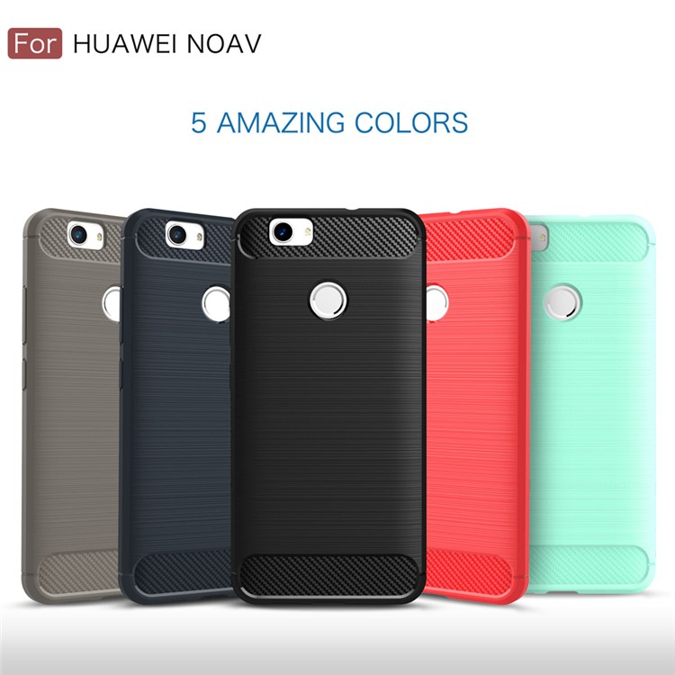 Carbon Fiber Brushed TPU Back Phone Case for Huawei nova - Black-11