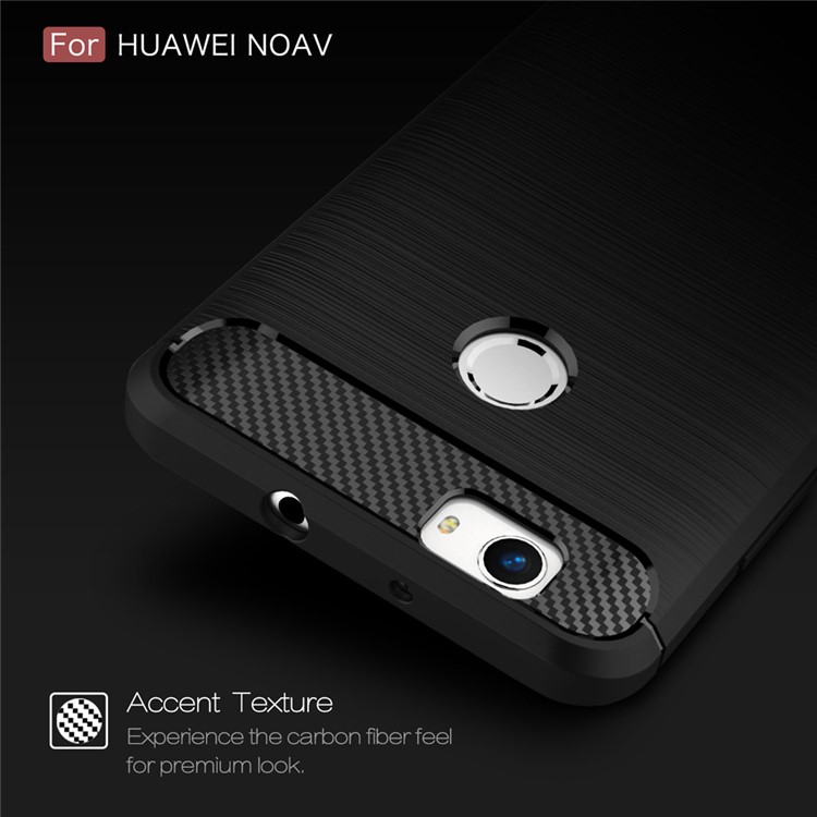 Carbon Fiber Brushed TPU Back Phone Case for Huawei nova - Black-4