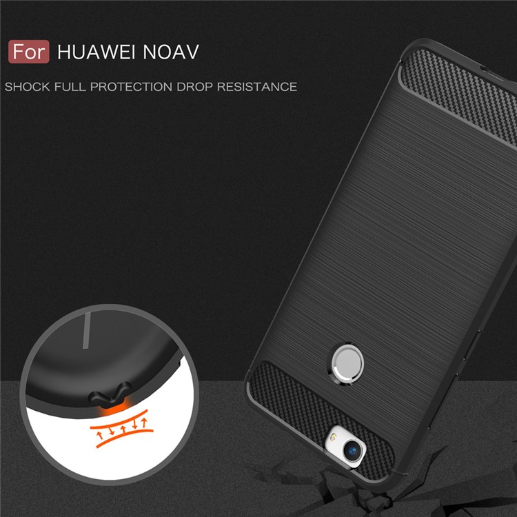 Carbon Fiber Brushed TPU Back Phone Case for Huawei nova - Black-6