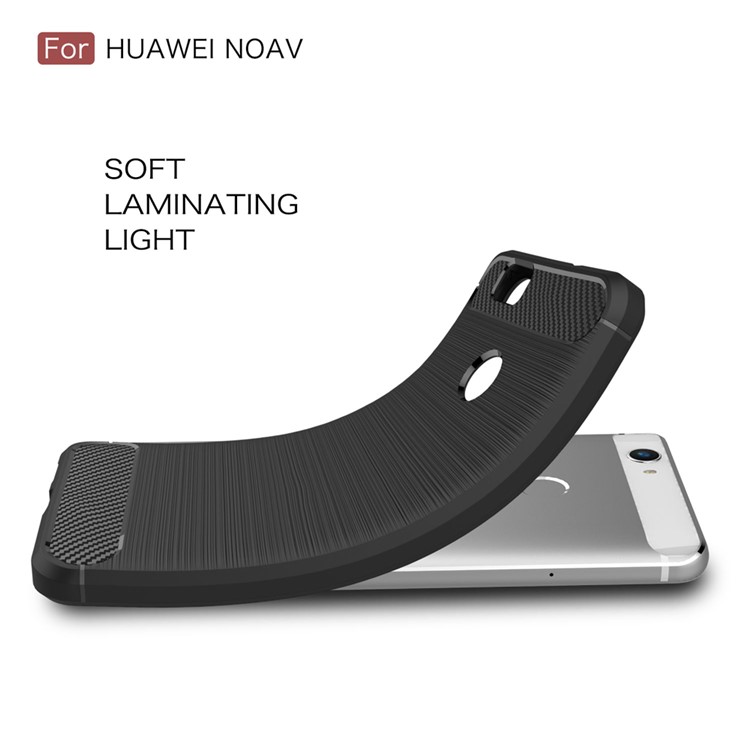 Carbon Fiber Brushed TPU Back Phone Case for Huawei nova - Black-7